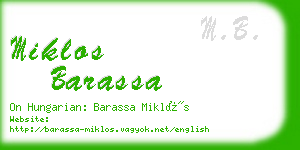 miklos barassa business card